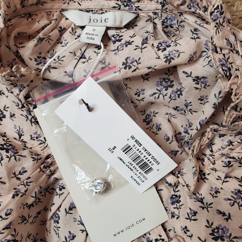 NEW Joie Senaya Floral Pink Top Small - Picture 13 of 15